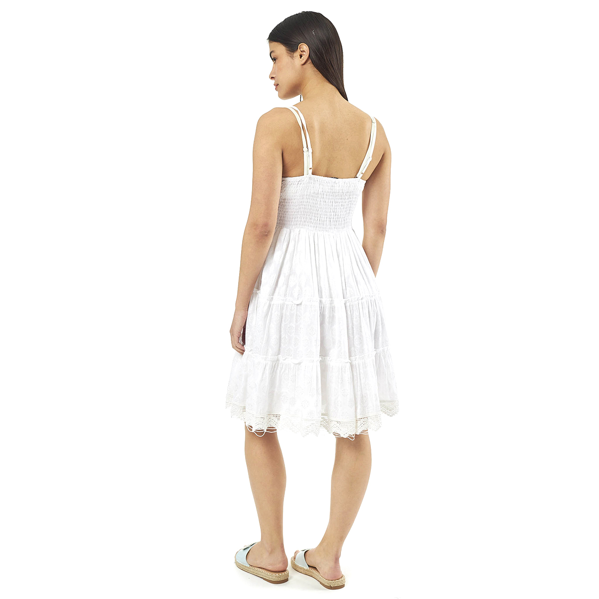 Verde Γυναικείο Φόρεμα 52-0049 95% Cotton 5% Νάιλον Ινδίας Άσπρο