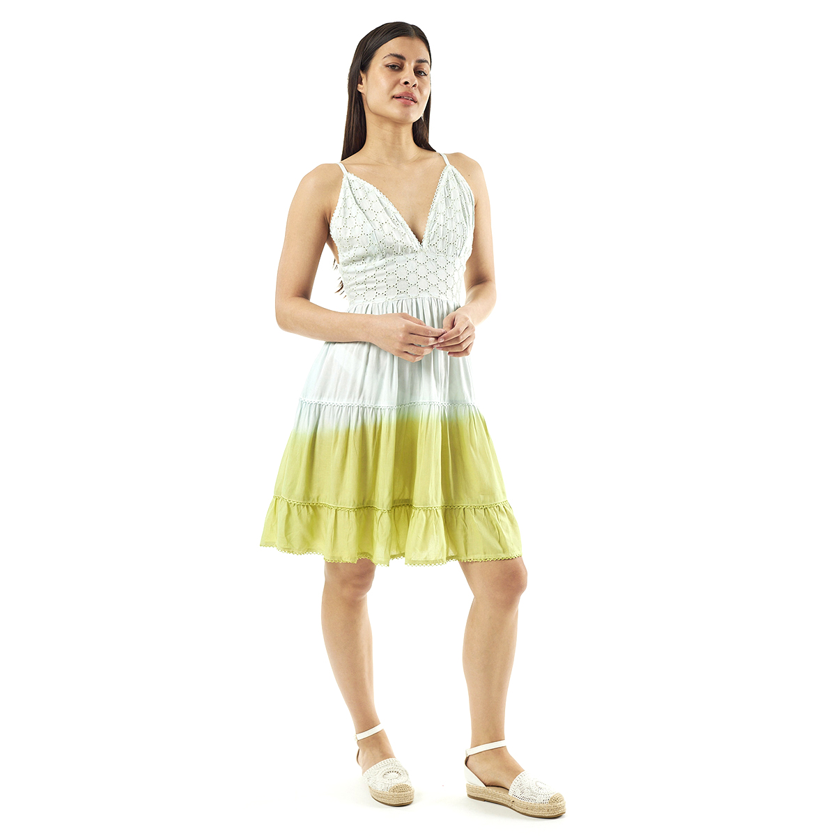 Verde Γυναικείο Φόρεμα 52-0051 Ρεγιόν Ινδίας Πολύχρωμο