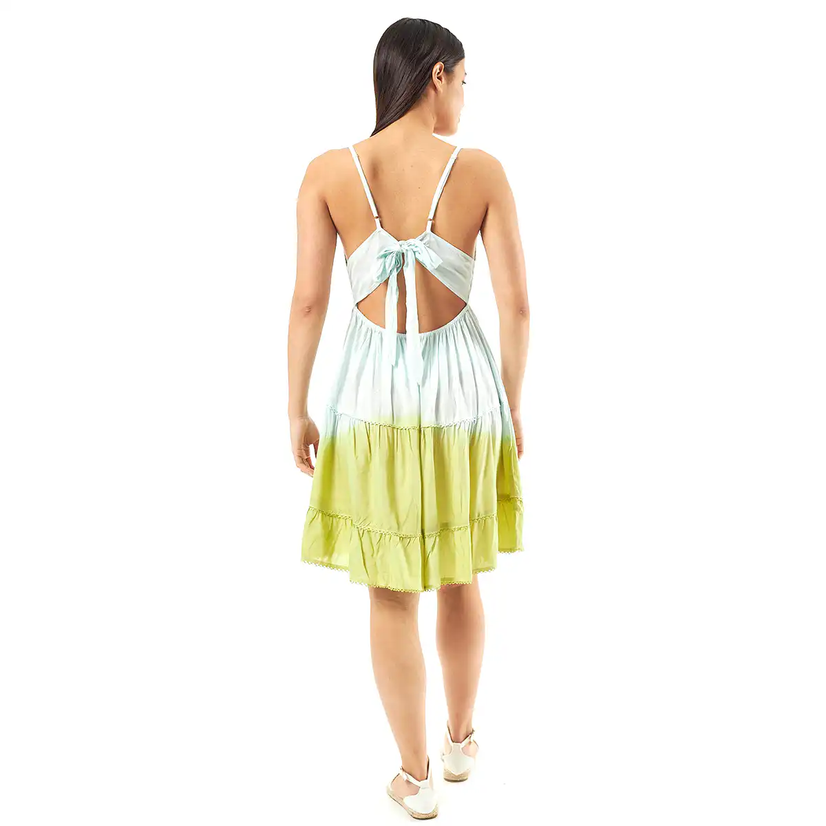 Verde Γυναικείο Φόρεμα 52-0051 Ρεγιόν Ινδίας Πολύχρωμο