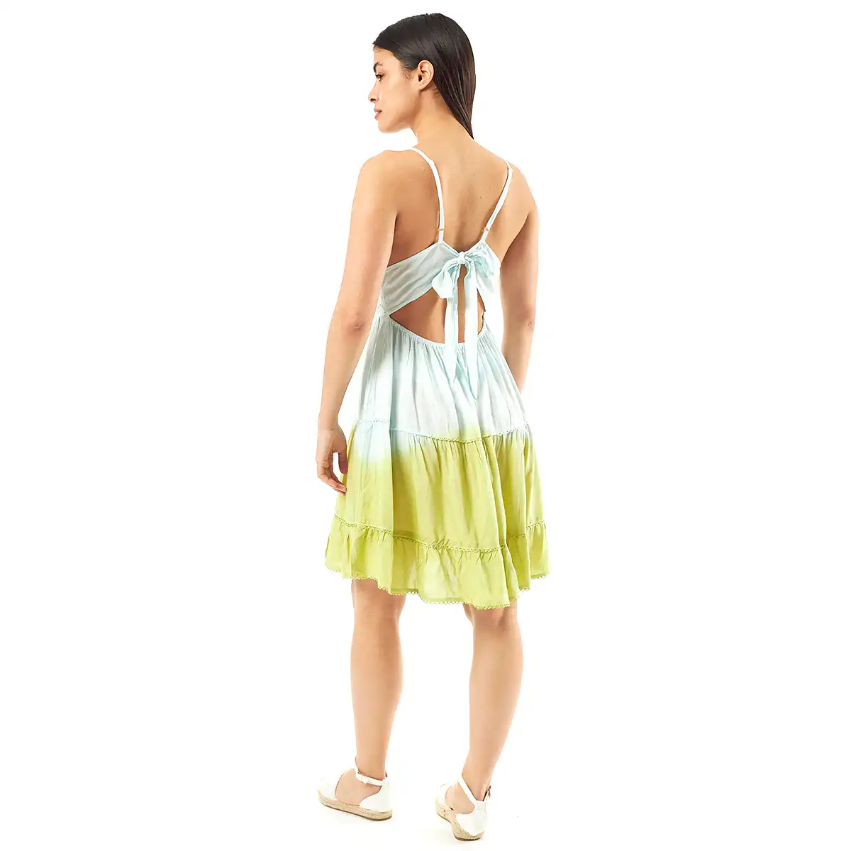 Verde Γυναικείο Φόρεμα 52-0051 Ρεγιόν Ινδίας Πολύχρωμο