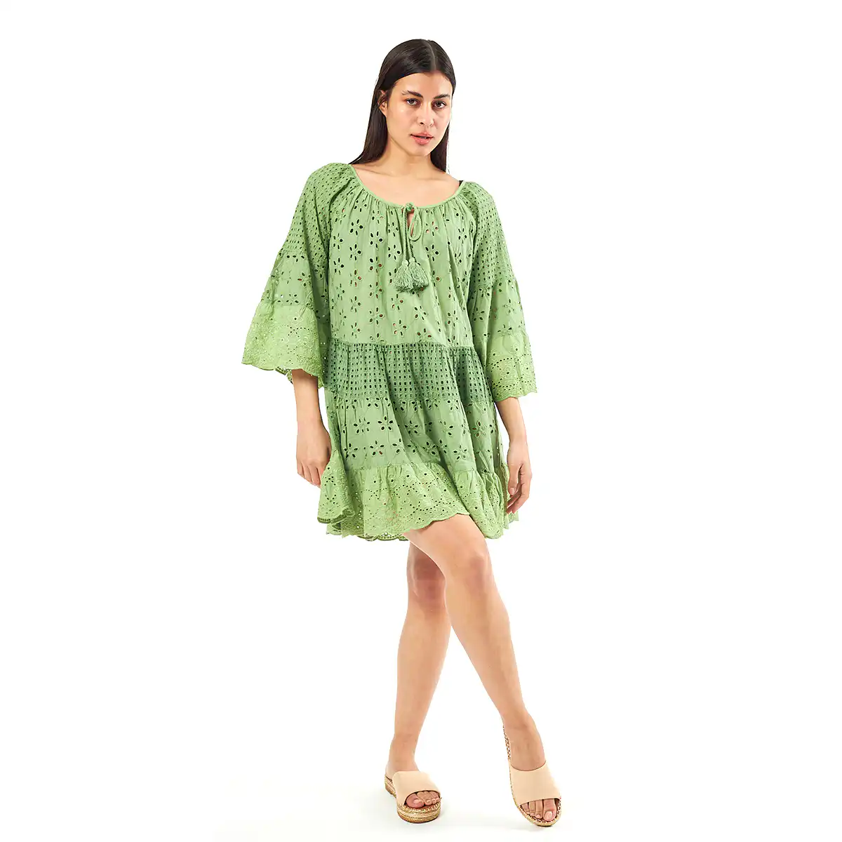 Verde Γυναικείο Φόρεμα 52-0052 Cotton Ινδίας Πράσινο Verde Γυναικείο Φόρεμα 52-0052 Cotton Ινδίας Πράσινο