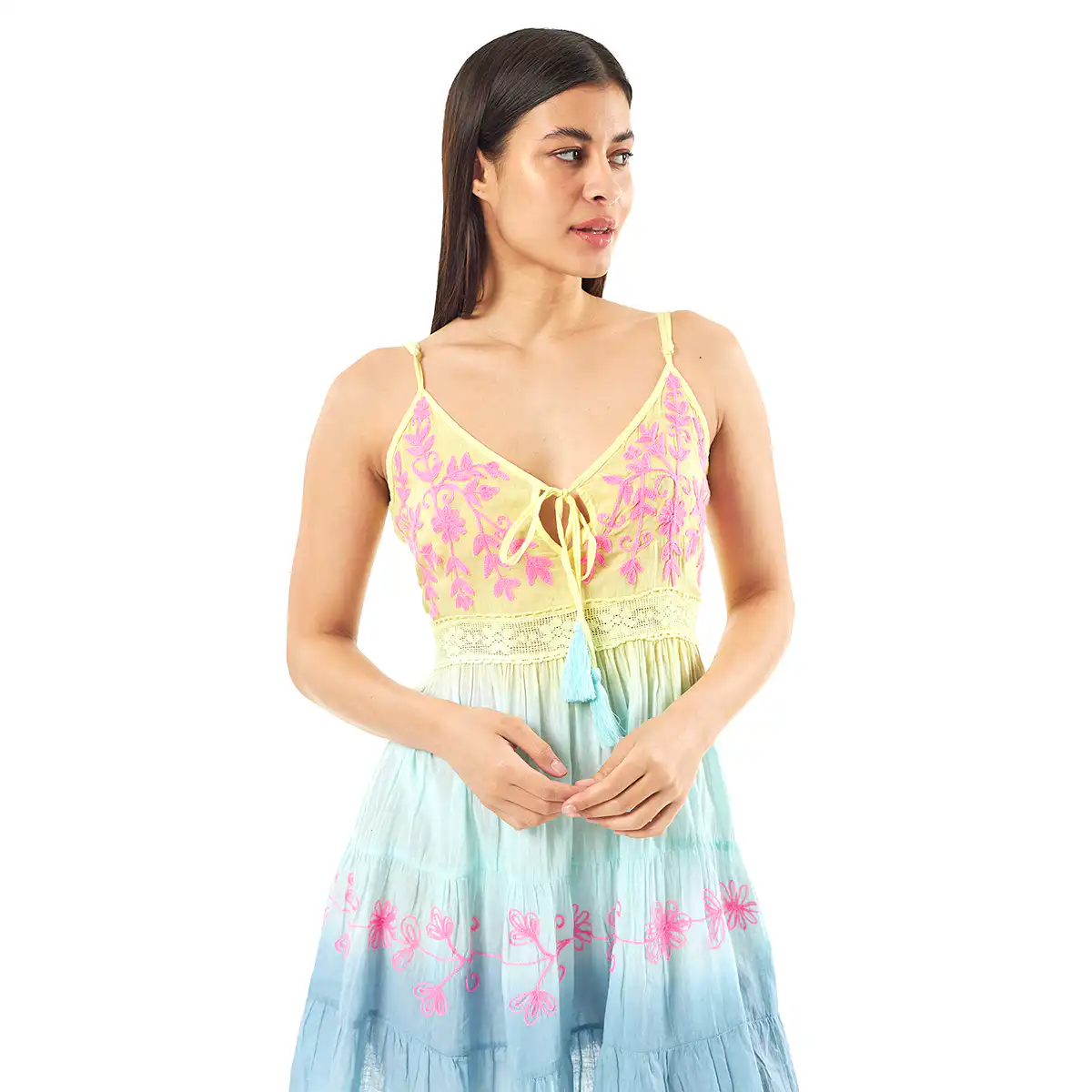 Verde Γυναικείο Φόρεμα 52-0060 Cotton Ινδίας Πολύχρωμο Verde Γυναικείο Φόρεμα 52-0060 Cotton Ινδίας Πολύχρωμο