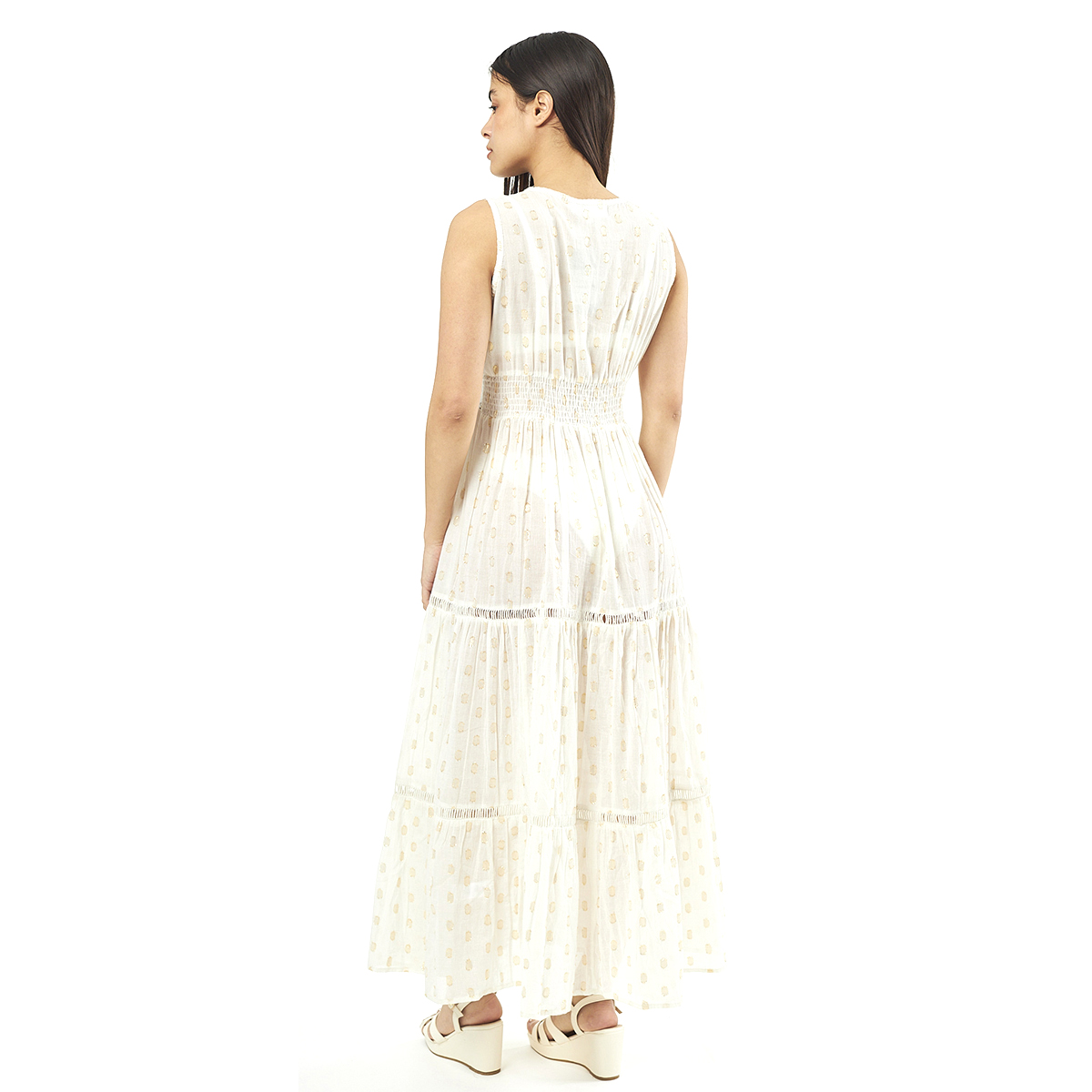 Verde Γυναικείο Φόρεμα 52-0062 Cotton Ινδίας Εκρού