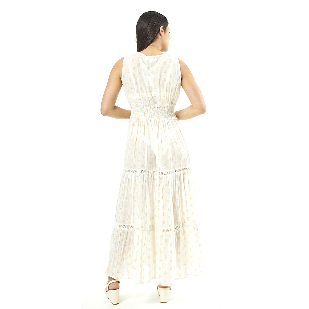 Verde Γυναικείο Φόρεμα 52-0062 Cotton Ινδίας Εκρού