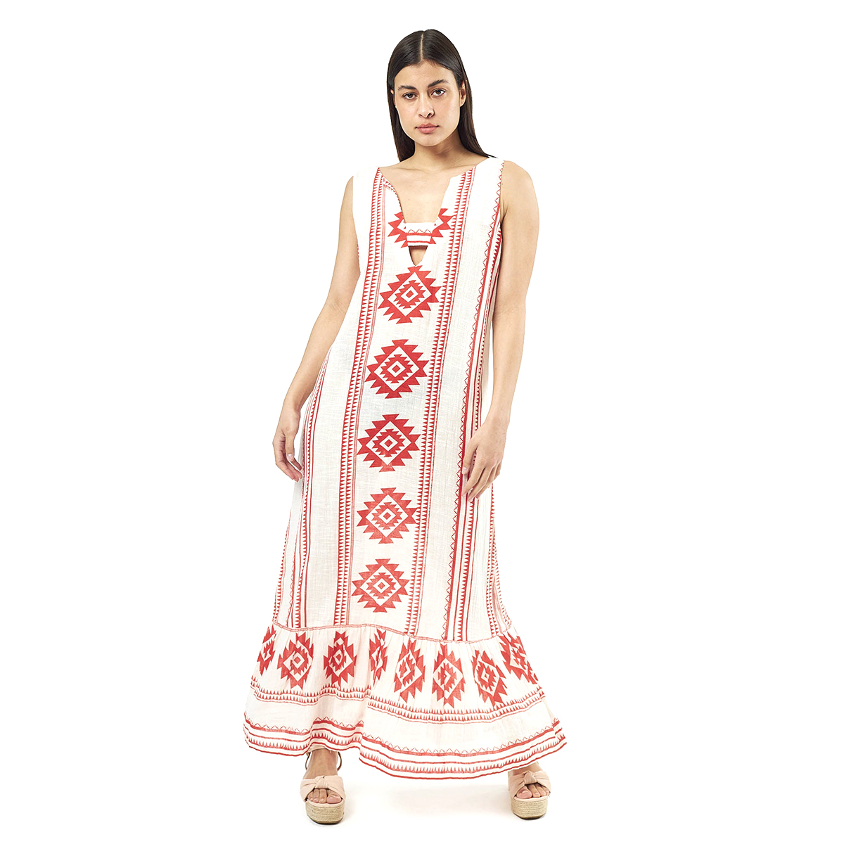 Verde Γυναικείο Φόρεμα 52-0063 Cotton Ινδίας Κόκκινο Verde Γυναικείο Φόρεμα 52-0063 Cotton Ινδίας Κόκκινο