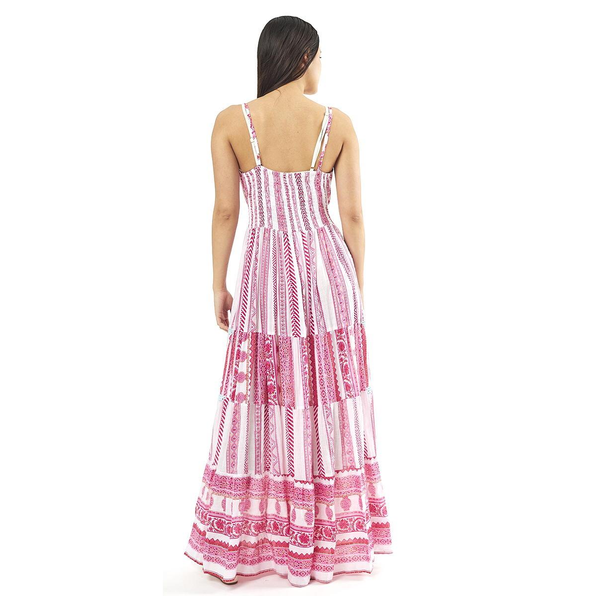 Verde Γυναικείο Φόρεμα 52-0064 Cotton Ινδίας Πολύχρωμο