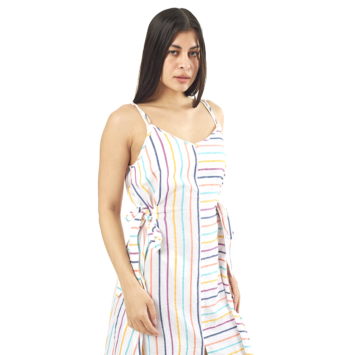 Verde Γυναικείο Φόρεμα 52-0068 Viscoce Ινδίας Πολύχρωμο