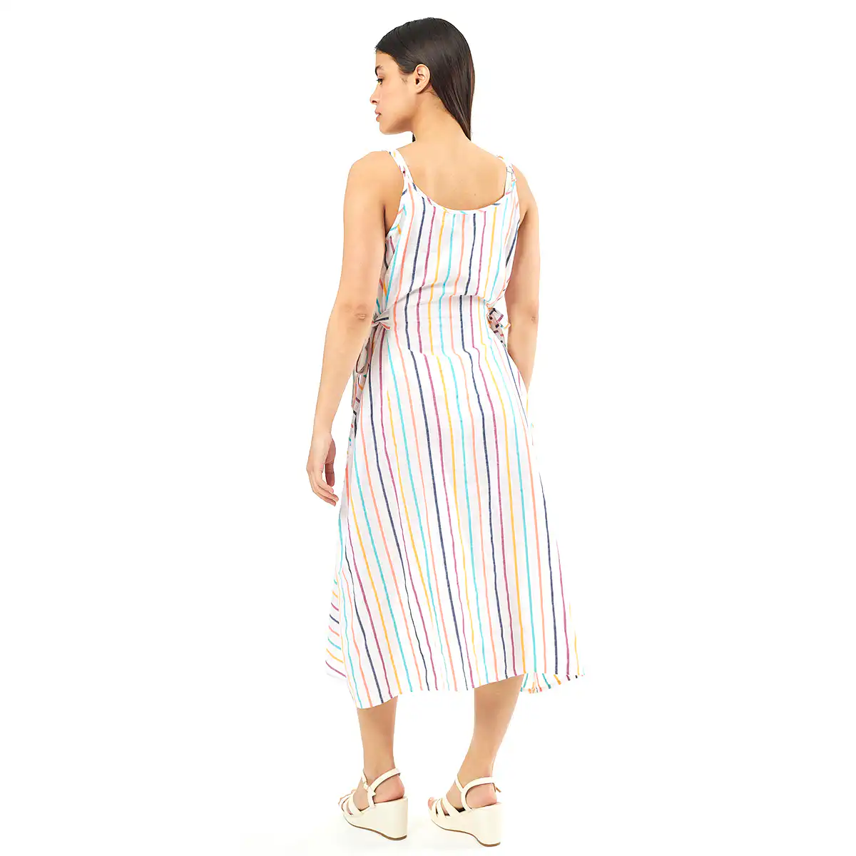 Verde Γυναικείο Φόρεμα 52-0068 Viscoce Ινδίας Πολύχρωμο