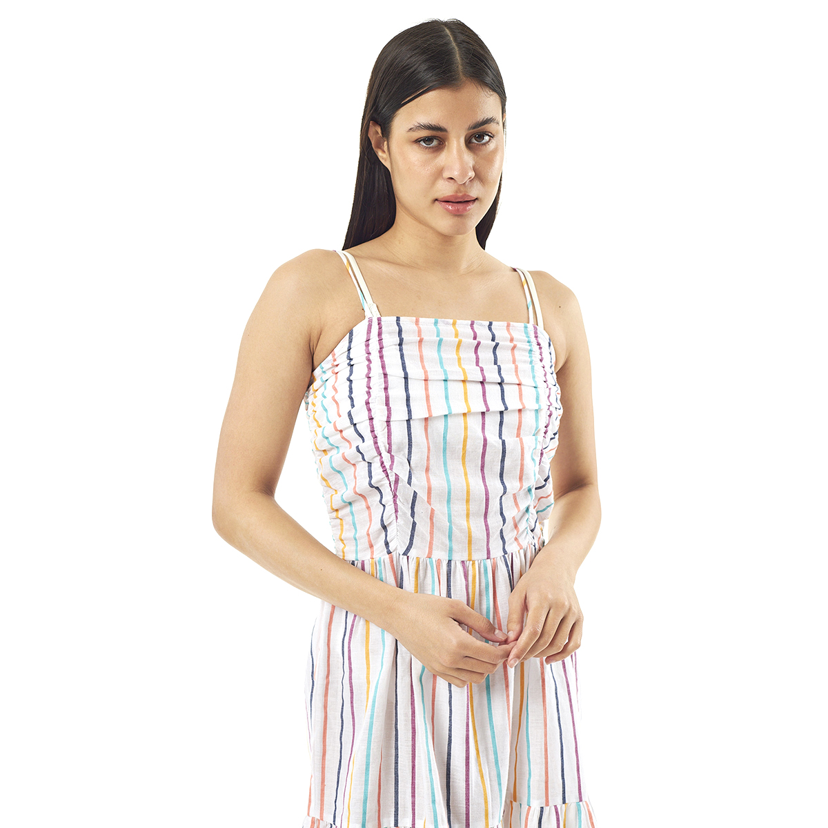 Verde Γυναικείο Φόρεμα 52-0069 Viscoce Ινδίας Πολύχρωμο