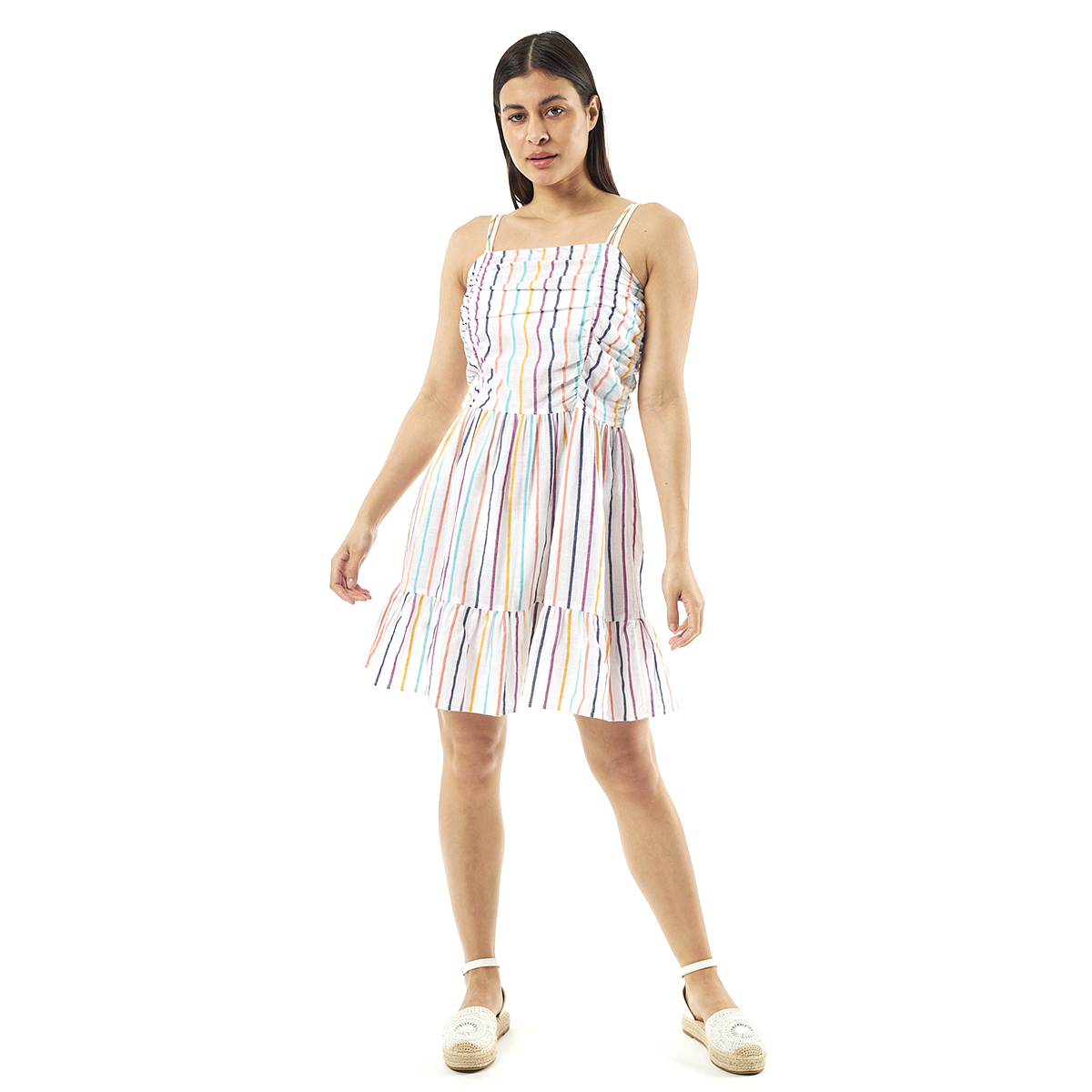 Verde Γυναικείο Φόρεμα 52-0069 Viscoce Ινδίας Πολύχρωμο