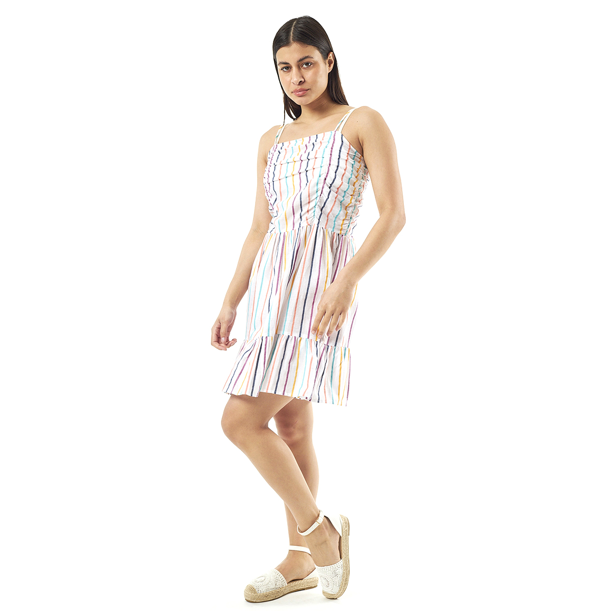 Verde Γυναικείο Φόρεμα 52-0069 Viscoce Ινδίας Πολύχρωμο