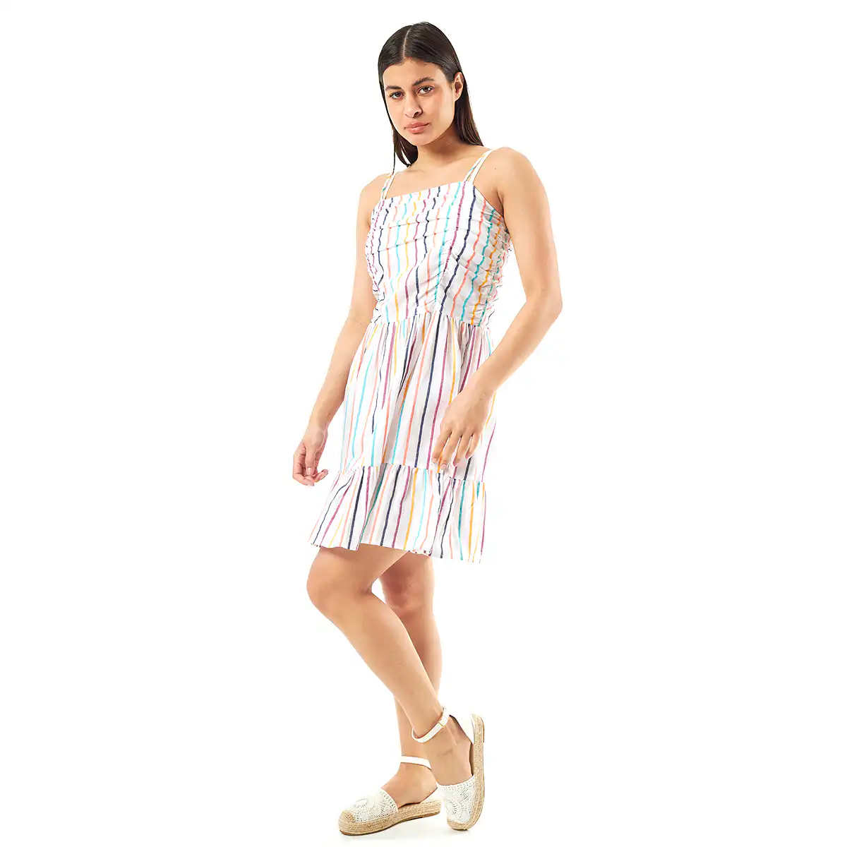 Verde Γυναικείο Φόρεμα 52-0069 Viscoce Ινδίας Πολύχρωμο