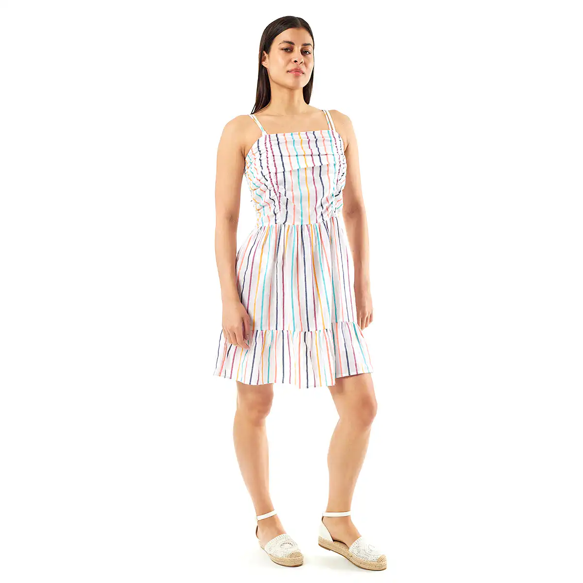 Verde Γυναικείο Φόρεμα 52-0069 Viscoce Ινδίας Πολύχρωμο