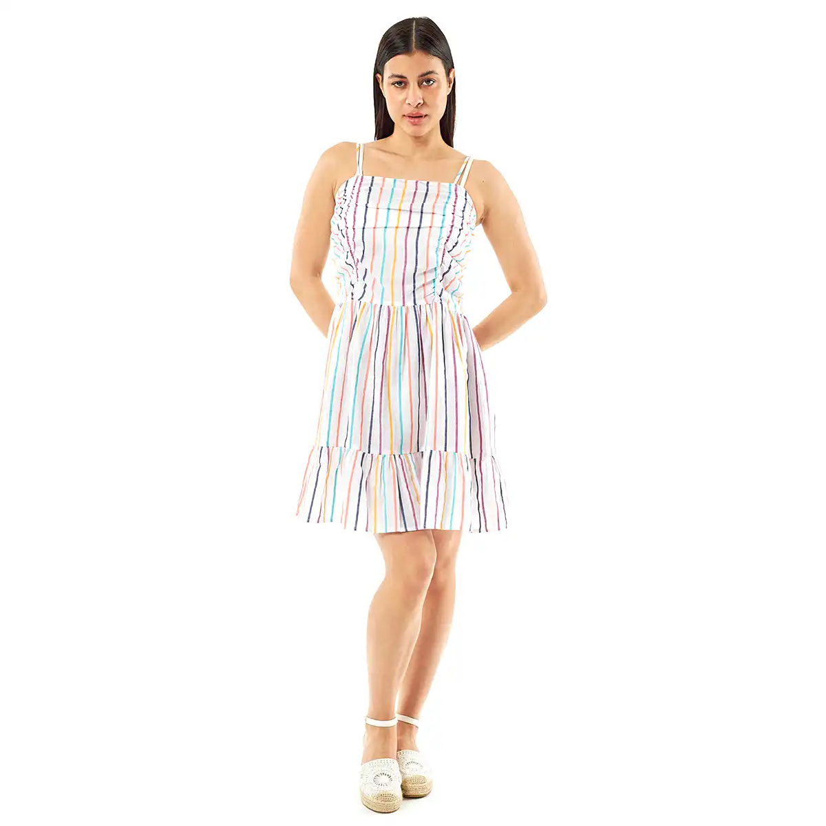 Verde Γυναικείο Φόρεμα 52-0069 Viscoce Ινδίας Πολύχρωμο