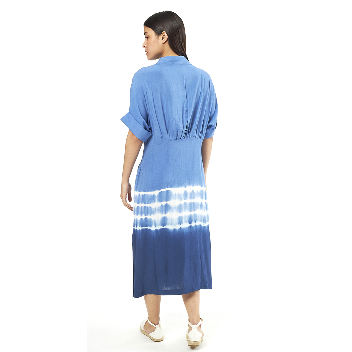 Verde Γυναικείο Φόρεμα 52-0070 Viscoce Ινδίας Μπλέ