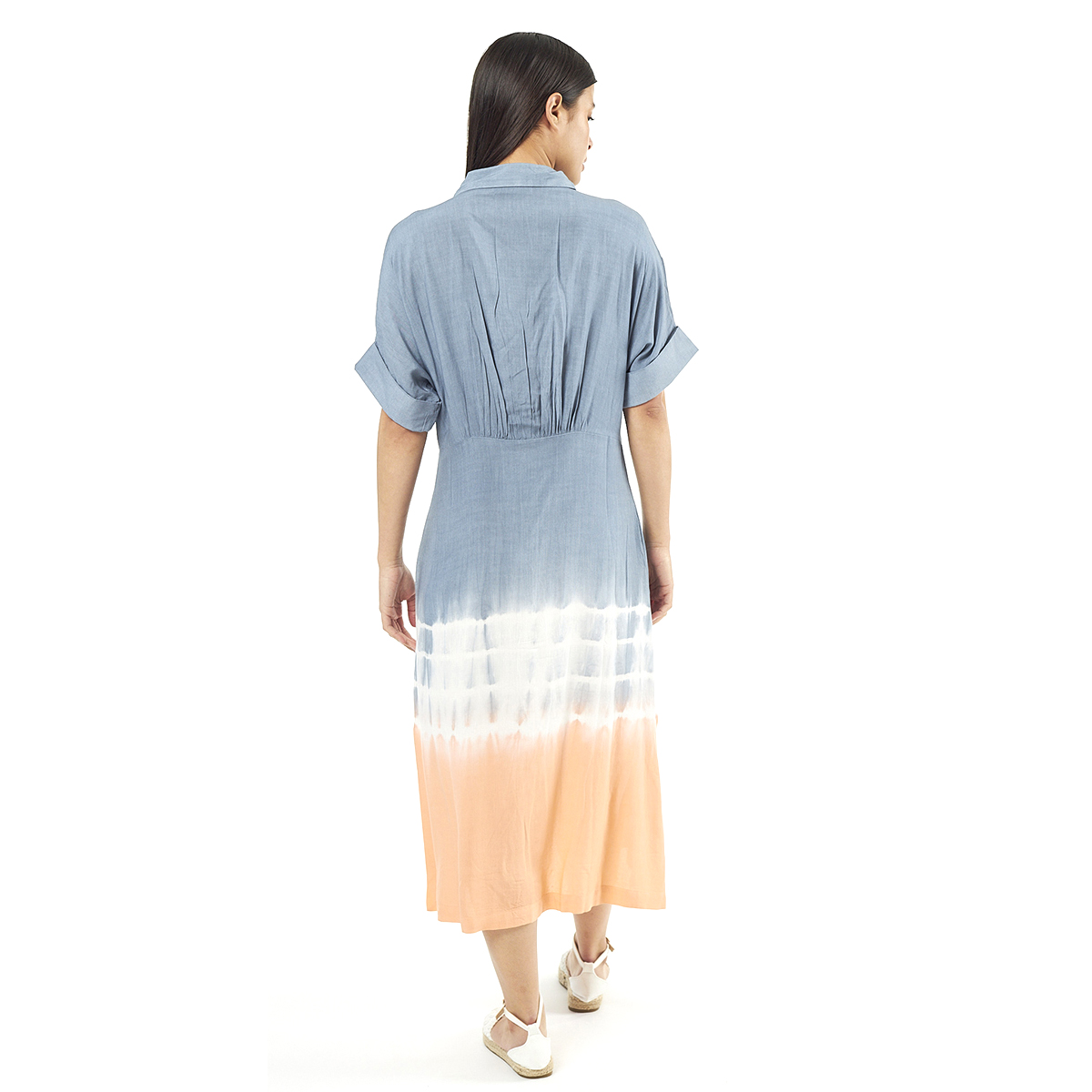 Verde Γυναικείο Φόρεμα 52-0070 Viscoce Ινδίας Πορτοκαλί