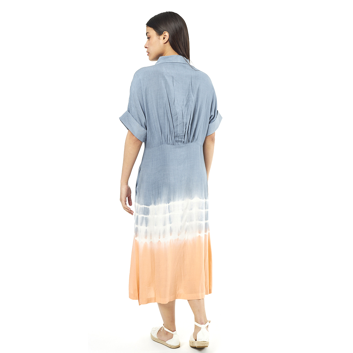 Verde Γυναικείο Φόρεμα 52-0070 Viscoce Ινδίας Πορτοκαλί