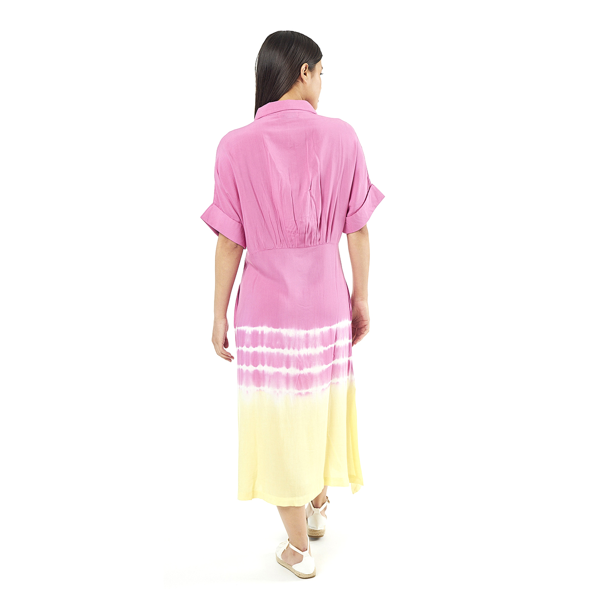 Verde Γυναικείο Φόρεμα 52-0070 Viscoce Ινδίας Φούξια