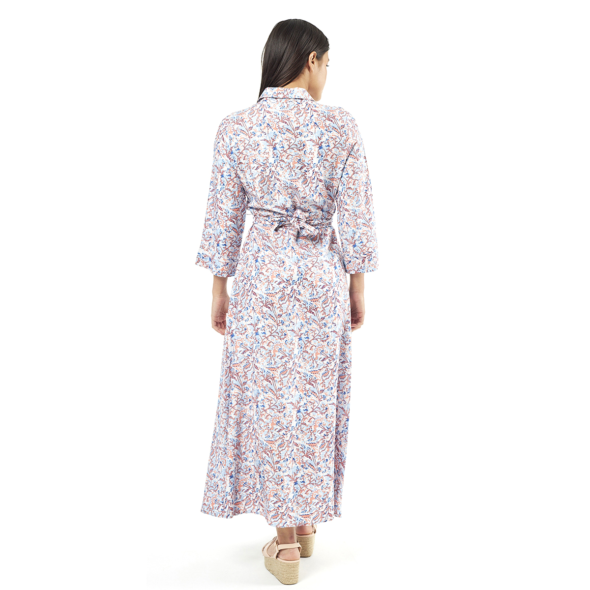 Verde Γυναικείο Φόρεμα 52-0071 Viscoce Ινδίας Μπλέ