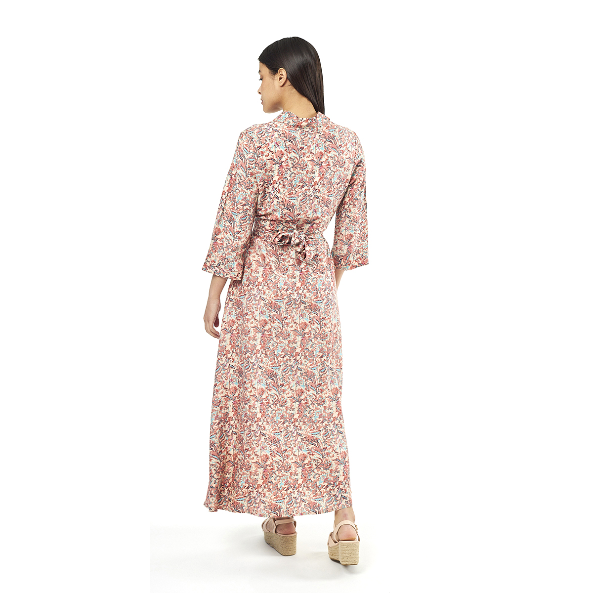 Verde Γυναικείο Φόρεμα 52-0071 Viscoce Ινδίας Ρόζ