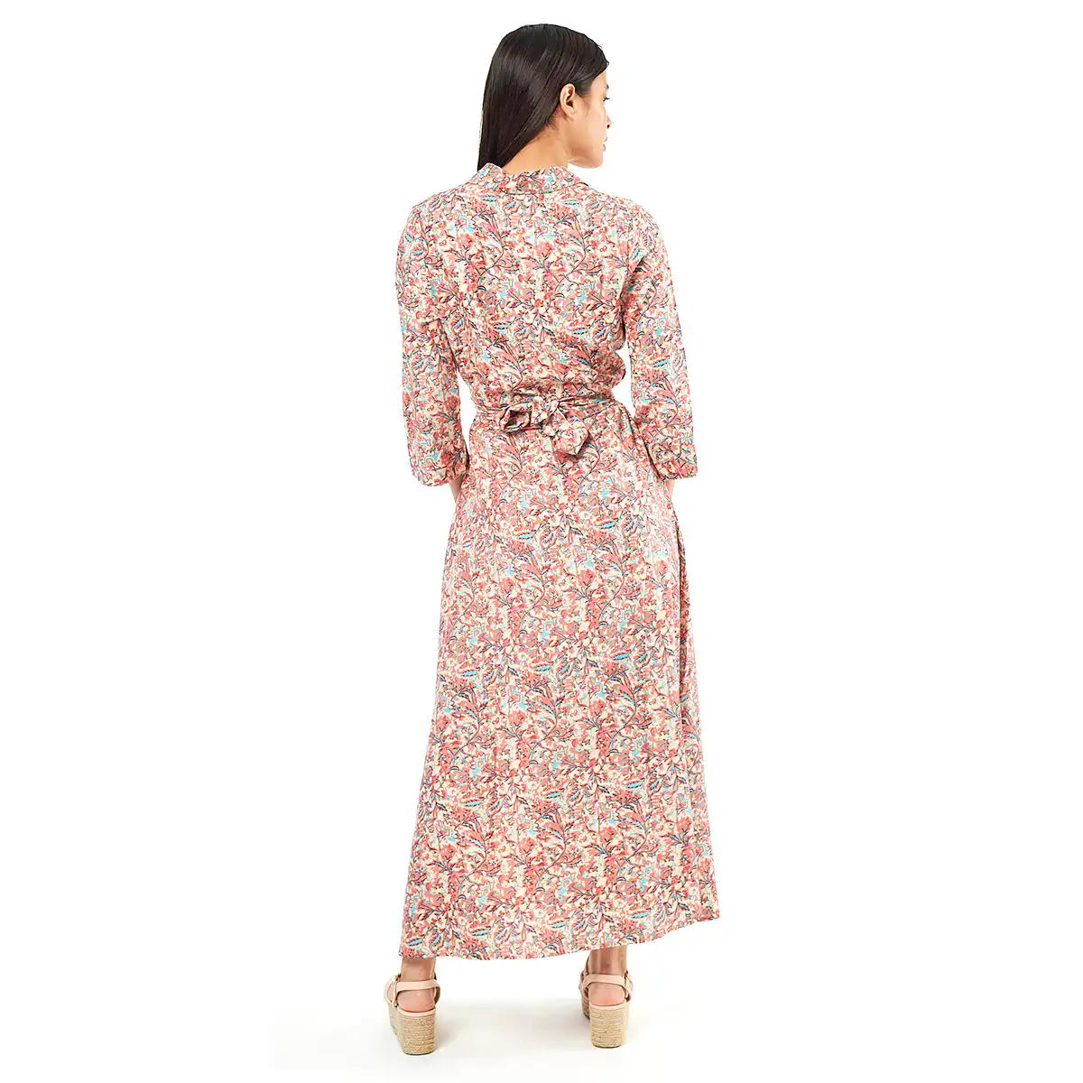 Verde Γυναικείο Φόρεμα 52-0071 Viscoce Ινδίας Ρόζ