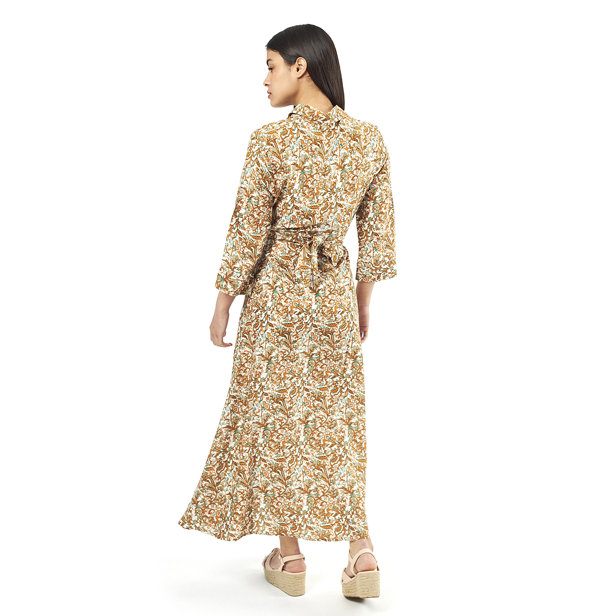 Verde Γυναικείο Φόρεμα 52-0071 Viscoce Ινδίας Χακί