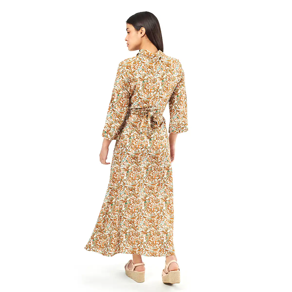 Verde Γυναικείο Φόρεμα 52-0071 Viscoce Ινδίας Χακί