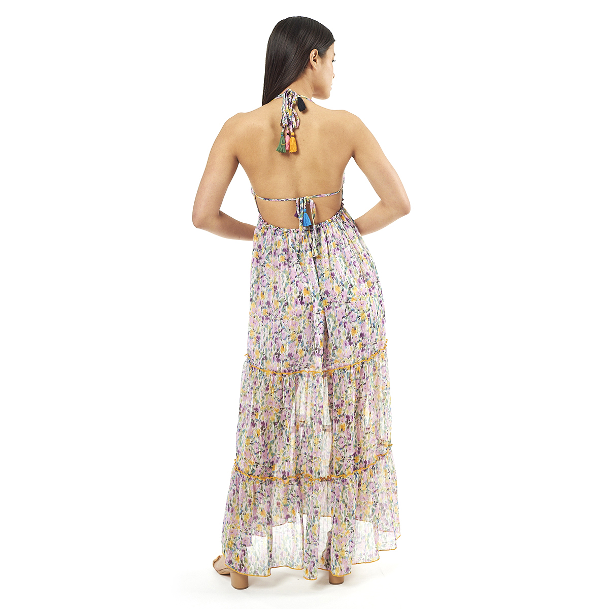 Verde Γυναικείο Φόρεμα 52-0072 Cotton Ινδίας Λιλά