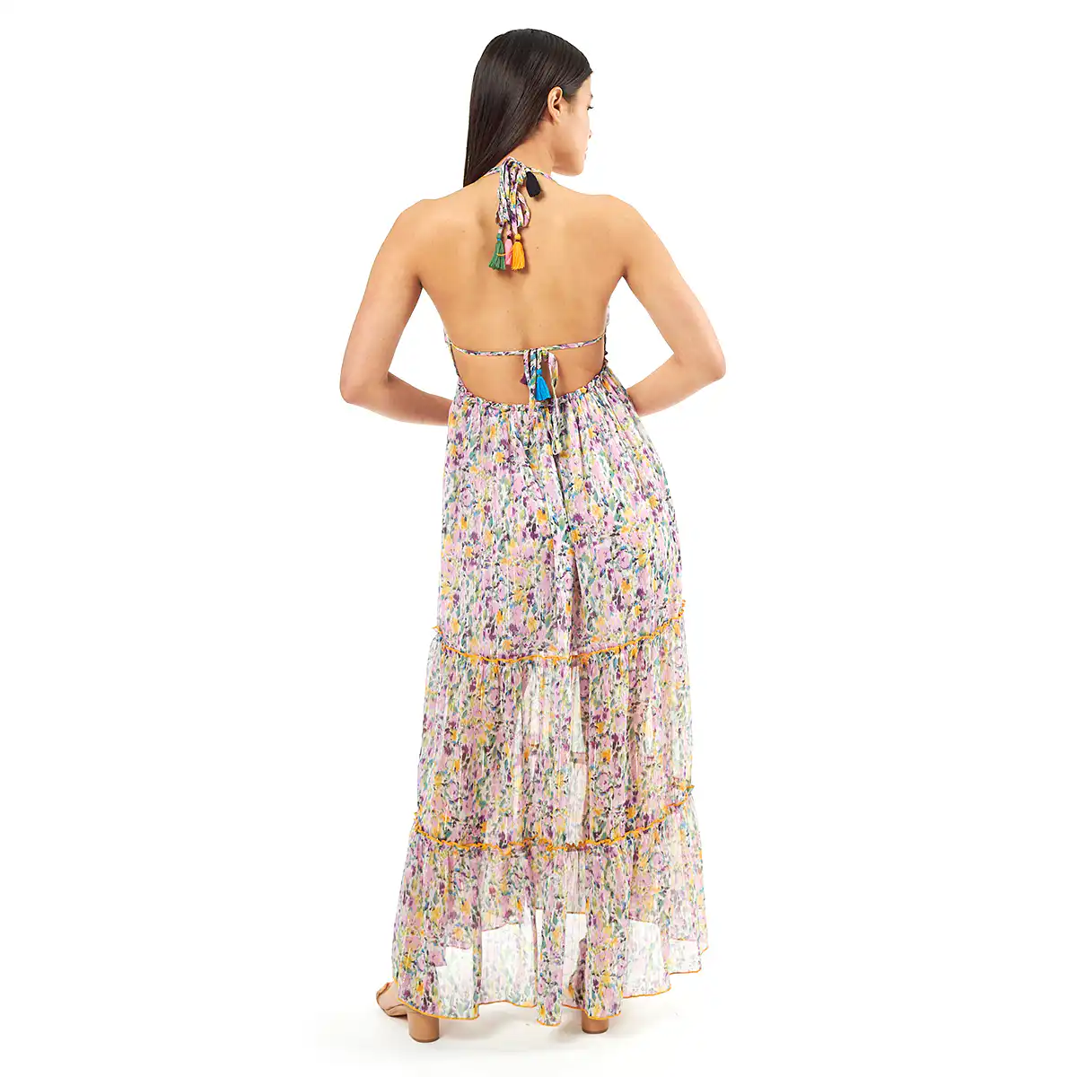 Verde Γυναικείο Φόρεμα 52-0072 Cotton Ινδίας Λιλά