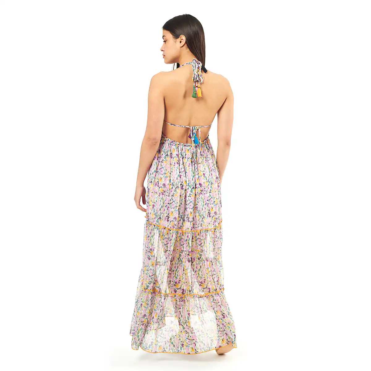 Verde Γυναικείο Φόρεμα 52-0072 Cotton Ινδίας Λιλά