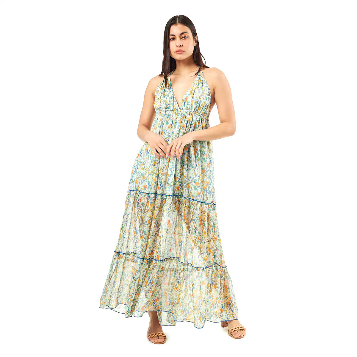 Verde Γυναικείο Φόρεμα 52-0072 Cotton Ινδίας Μπλέ Verde Γυναικείο Φόρεμα 52-0072 Cotton Ινδίας Μπλέ