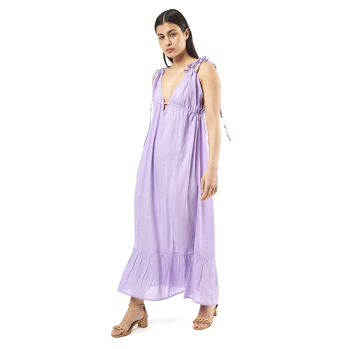 Verde Γυναικείο Φόρεμα 52-0073 Viscoce Ινδίας Λιλά
