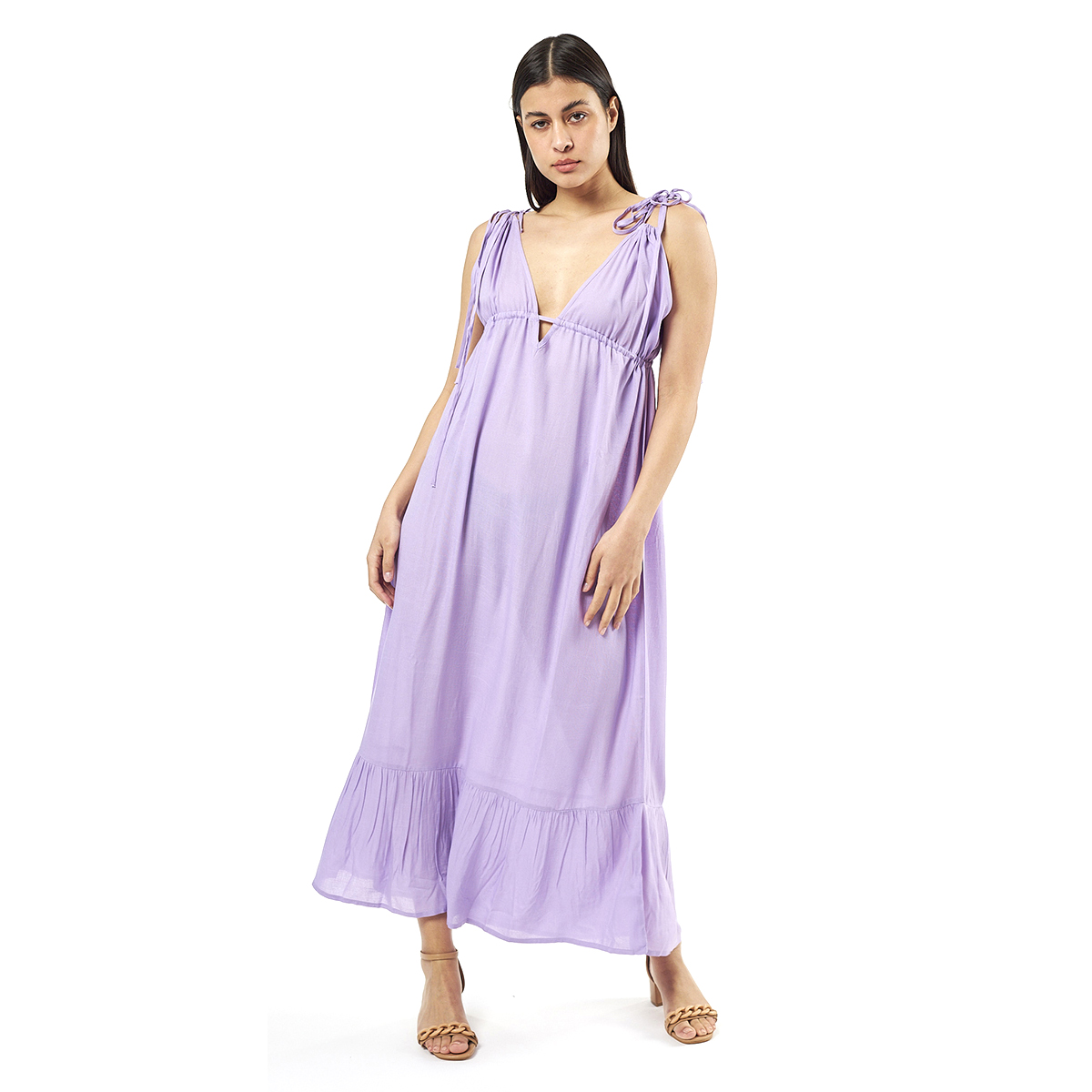 Verde Γυναικείο Φόρεμα 52-0073 Viscoce Ινδίας Λιλά