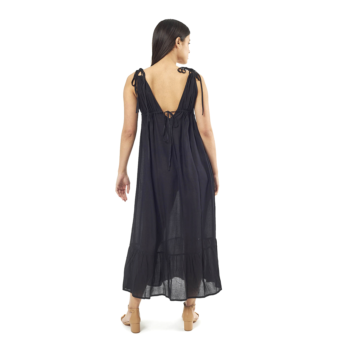 Verde Γυναικείο Φόρεμα 52-0073 Viscoce Ινδίας Μαύρο