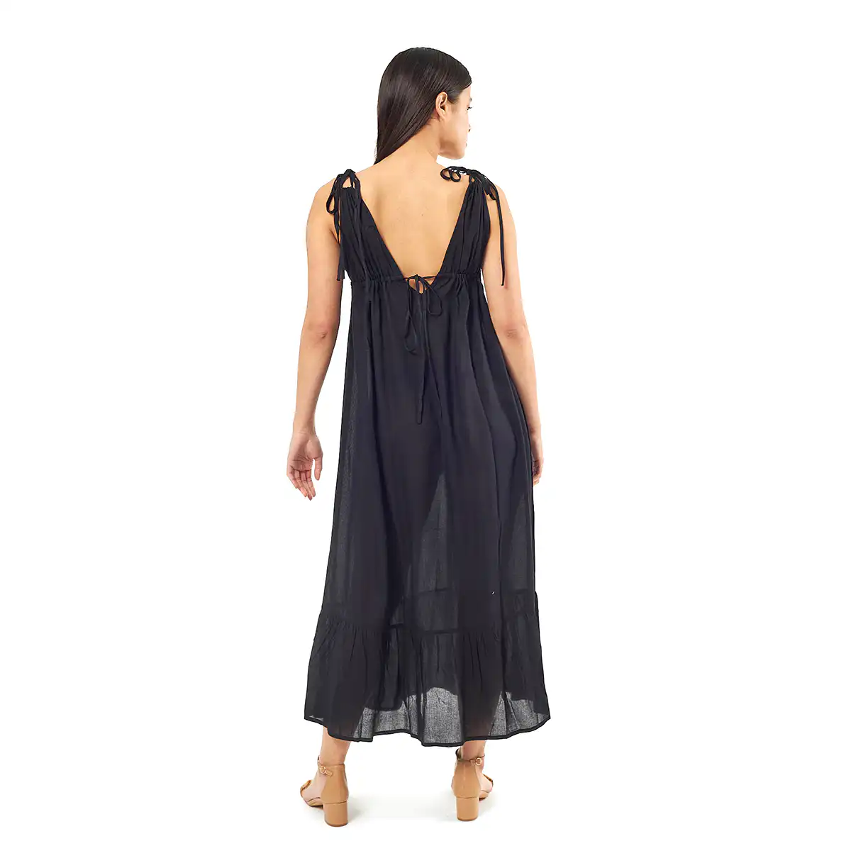 Verde Γυναικείο Φόρεμα 52-0073 Viscoce Ινδίας Μαύρο