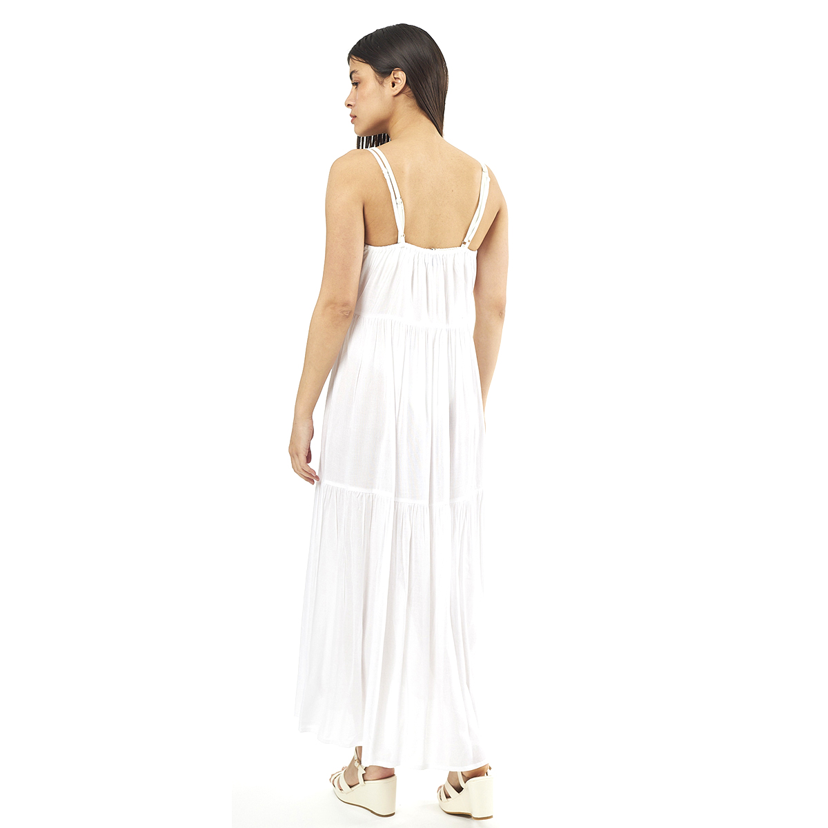 Verde Γυναικείο Φόρεμα 52-0074 Viscoce Ινδίας Άσπρο