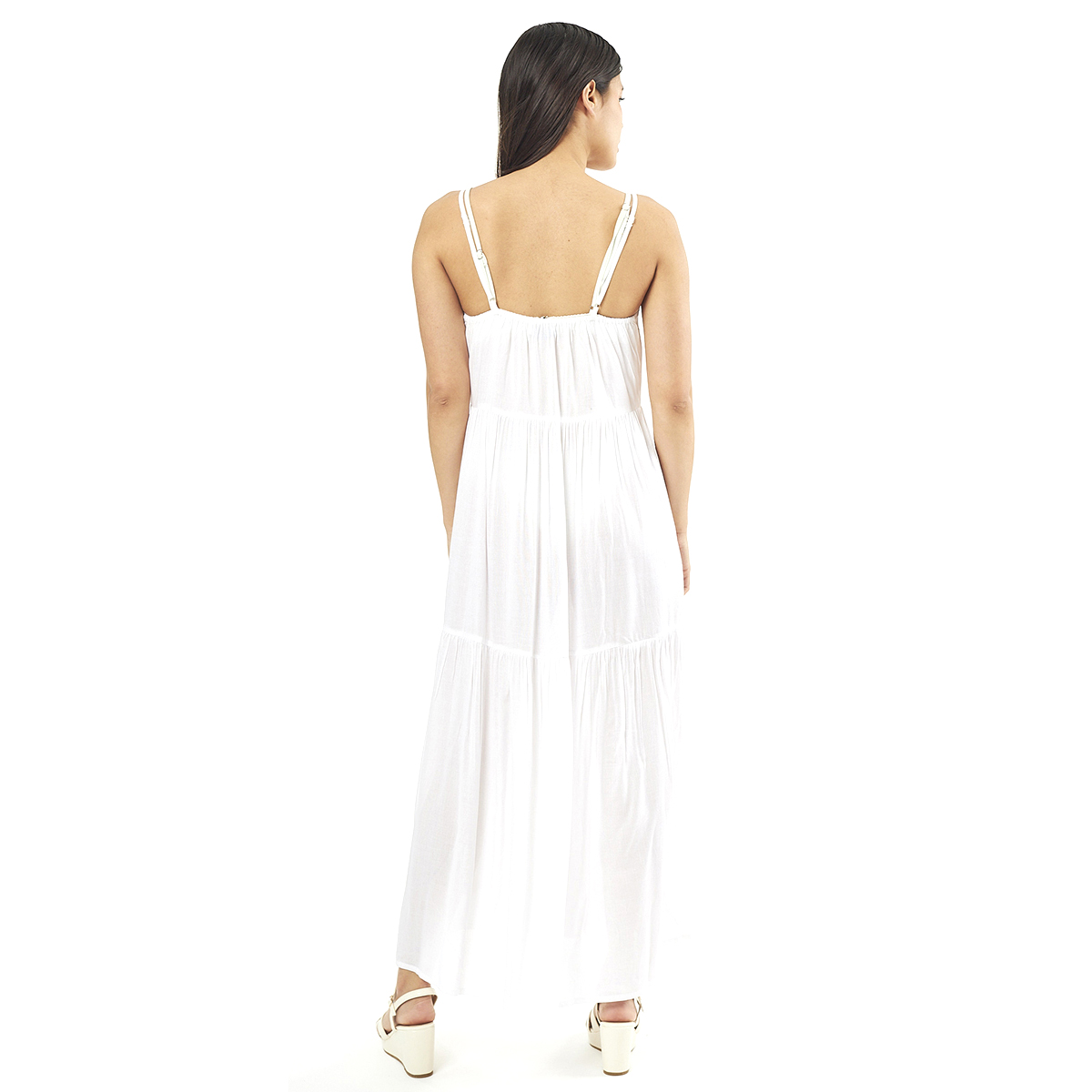 Verde Γυναικείο Φόρεμα 52-0074 Viscoce Ινδίας Άσπρο