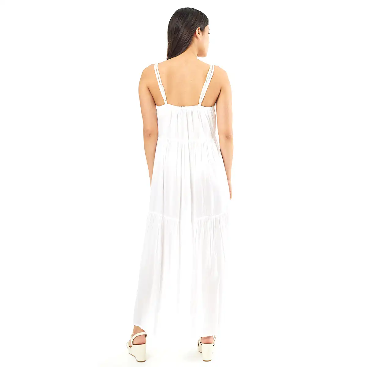 Verde Γυναικείο Φόρεμα 52-0074 Viscoce Ινδίας Άσπρο