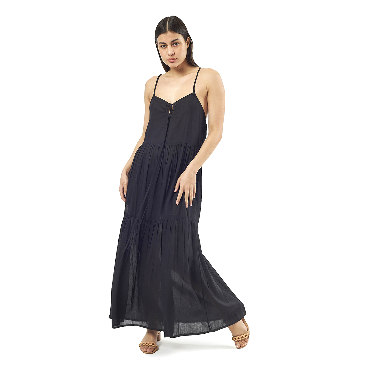 Verde Γυναικείο Φόρεμα 52-0074 Viscoce Ινδίας Μαύρο