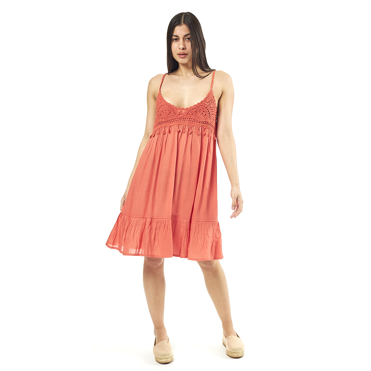 Verde Γυναικείο Φόρεμα 52-0075 Viscoce Ινδίας Πορτοκαλί