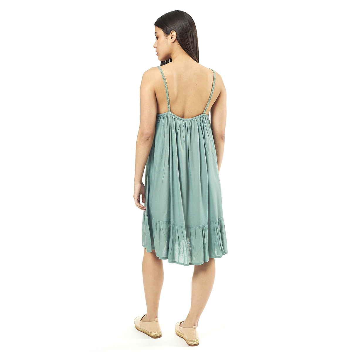 Verde Γυναικείο Φόρεμα 52-0075 Viscoce Ινδίας Πράσινο