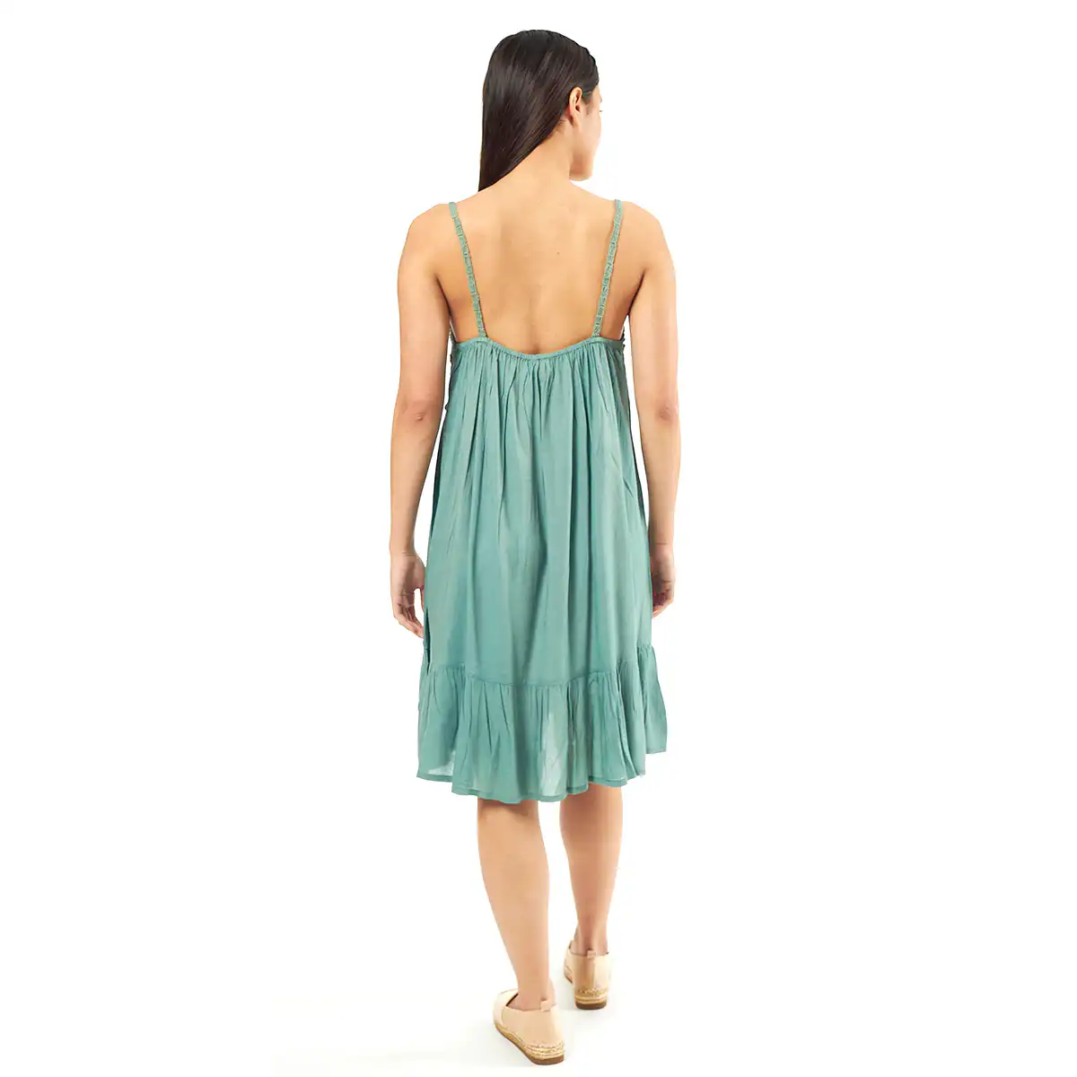 Verde Γυναικείο Φόρεμα 52-0075 Viscoce Ινδίας Πράσινο