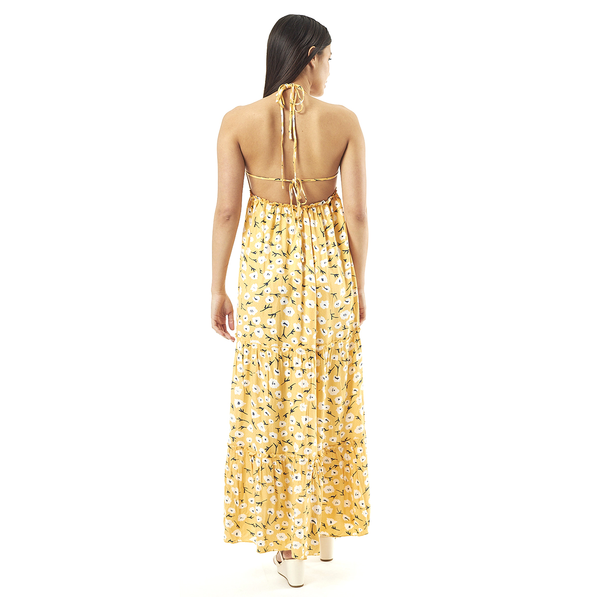 Verde Γυναικείο Φόρεμα 52-0076 Viscoce Ινδίας Κίτρινο