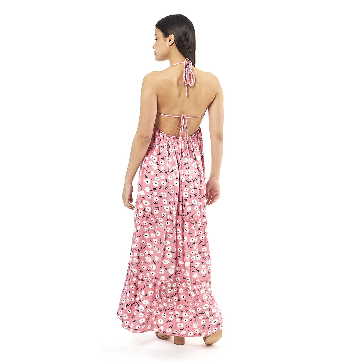 Verde Γυναικείο Φόρεμα 52-0076 Viscoce Ινδίας Ρόζ