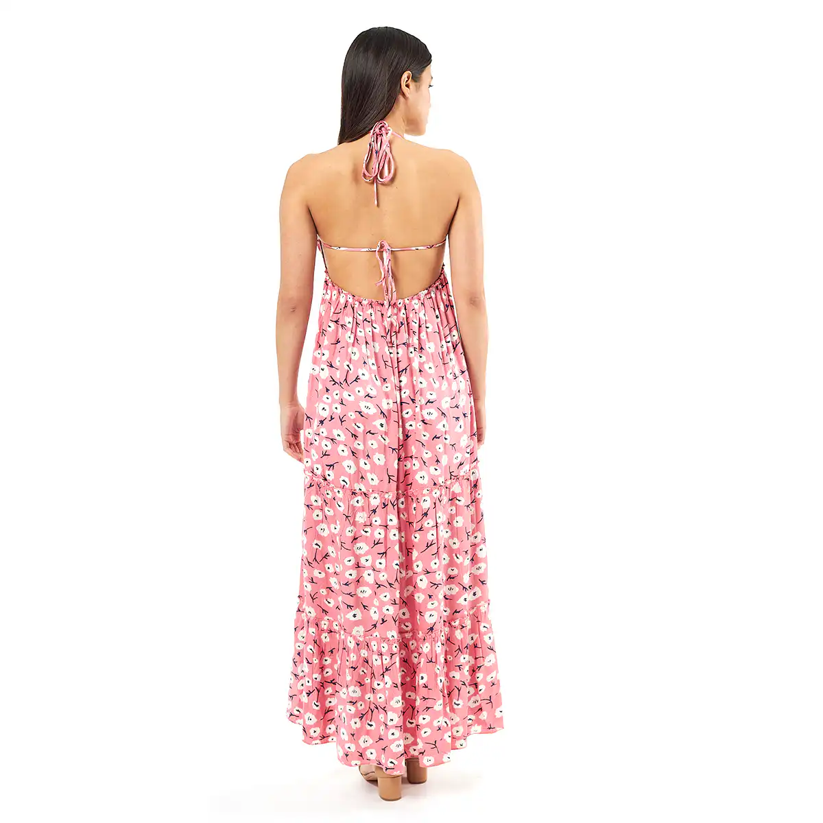 Verde Γυναικείο Φόρεμα 52-0076 Viscoce Ινδίας Ρόζ