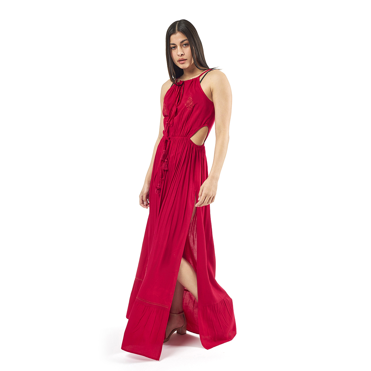 Verde Γυναικείο Φόρεμα 52-0077 Ρεγιόν Ινδίας Φούξια