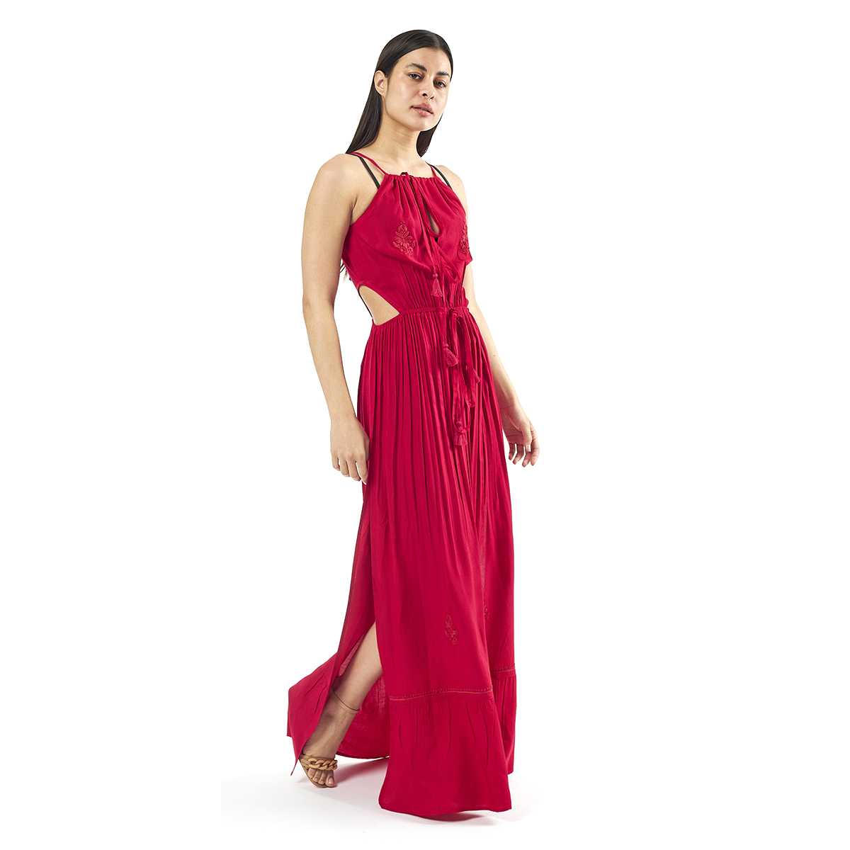 Verde Γυναικείο Φόρεμα 52-0077 Ρεγιόν Ινδίας Φούξια