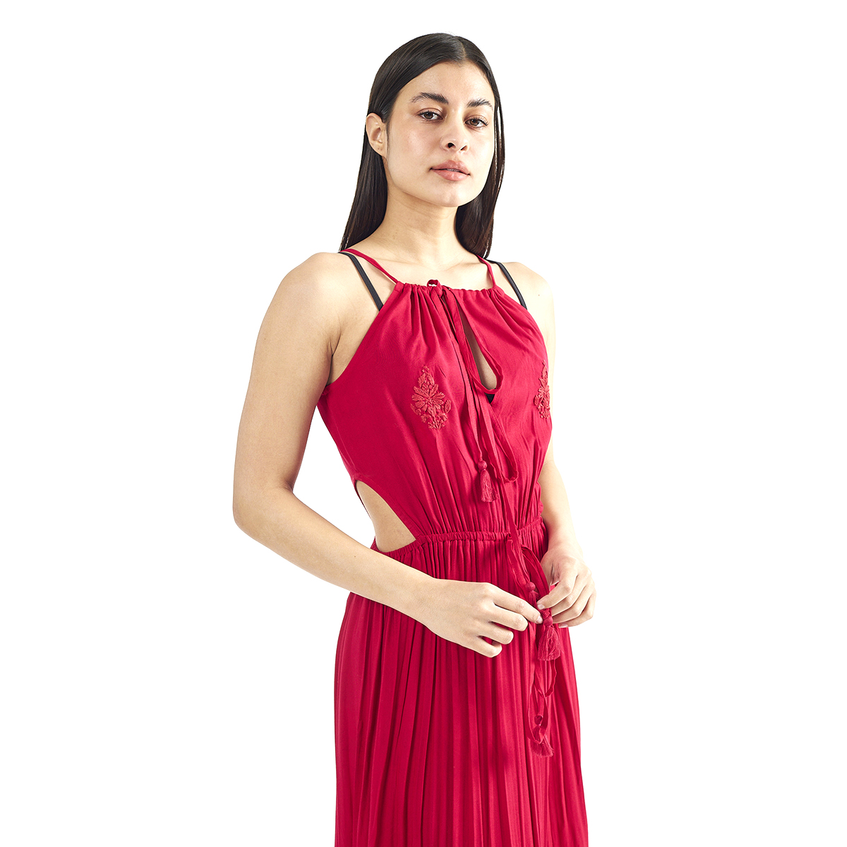 Verde Γυναικείο Φόρεμα 52-0077 Ρεγιόν Ινδίας Φούξια