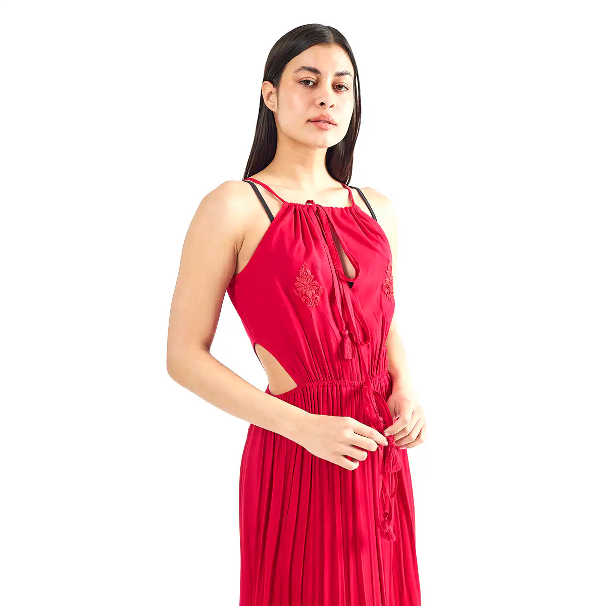 Verde Γυναικείο Φόρεμα 52-0077 Ρεγιόν Ινδίας Φούξια