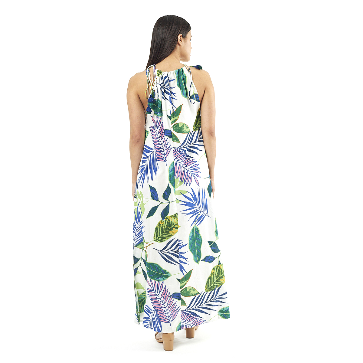 Verde Γυναικείο Φόρεμα 52-0078 Ρεγιόν Ινδίας Άσπρο